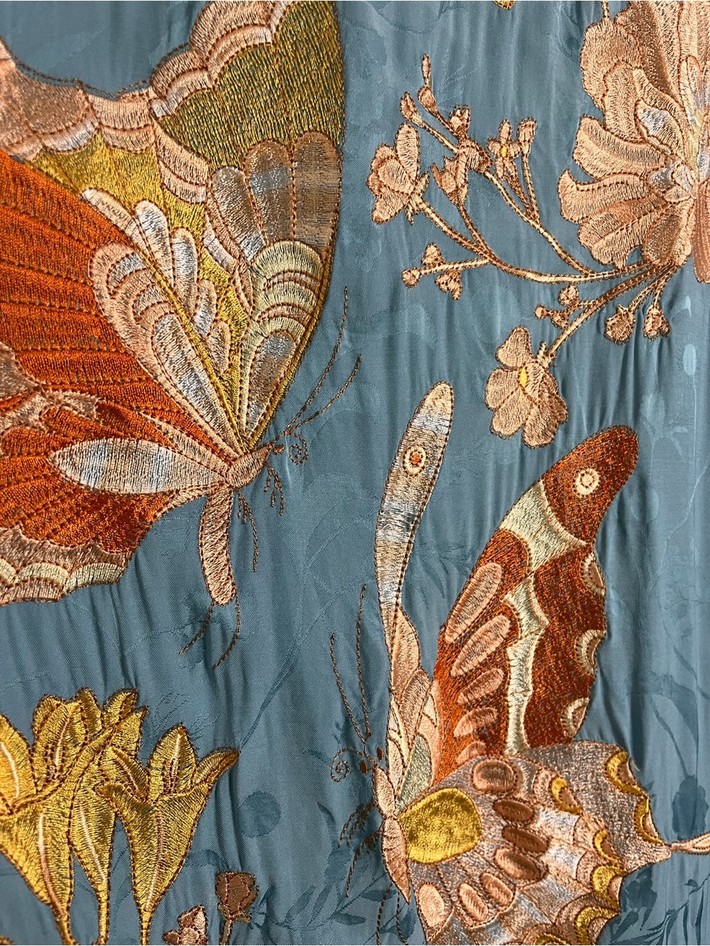Spell atrium Embroidered Jacquard kimono robe